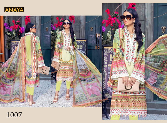 Agha Noor Aanaya Latest Fancy Festive Wear Pure Cotton Top And Bottom With Mal Mal Printed Dupatta Karachi Style Dress Materials 